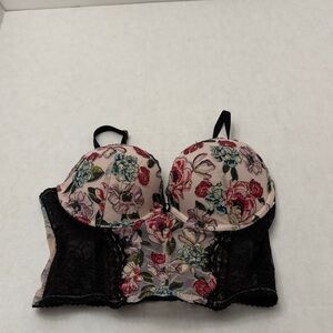 Victoria's Secret Floral Lace Bra - Multicolor and Black